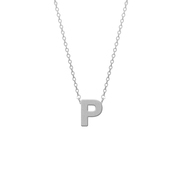 CO88 Necklace with pendant Letter P steel/silver 42-47 cm 8CN-11015