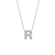 CO88 Necklace with pendant Letter R steel/silver 42-47 cm 8CN-11017