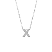 CO88 Necklace with pendant Letter X steel/silver 42-47 cm 8CN-11023