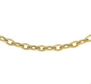 Necklace Oval links yellow gold 5 mm 45 cm