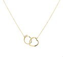 4019576 Necklace Yellow Gold Heart Ring Zirconia 0.8 mm 40 - 42 - 44 cm