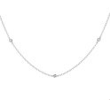 Necklace White gold Diamond 0.13ct (H SI) 1.4 mm 41-45 cm