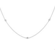 Necklace White gold Diamond 0.13ct (H SI) 1.4 mm 41-45 cm