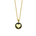CO88 Collection 8CN-26045 - Steel necklace with pendant - round with heart - length 42 + 5 cm - gold colored