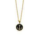 CO88 Collection 8CN-26047 - Steel necklace with pendant - round with anchor - length 42 + 5 cm - gold colored