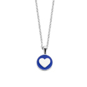 CO88 Collection 8CN-26048 - Steel necklace with pendant - round with heart - length 42 + 5 cm - silver colored