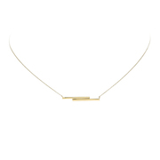 Glow Gold Necklace With Pendant - 2x Bar 43 Cm 202.2039.43