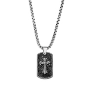 Frank 1967 7FN 0008 Necklace with dogtag/cross steel silver-coloured 60 cm