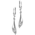 House Collection Earrings Zirconia Silver Shiny 34 mm x 6 mm
