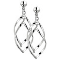 House Collection Earrings Silver Rhodium Plated Shiny 43 mm x 14 mm