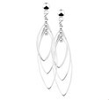 House Collection Earrings Silver Rhodium Plated Shiny 52.5 mm x 11.5 mm