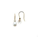 House Collection Earrings French Hook Pearl And Zirconia Yellow Gold Shiny