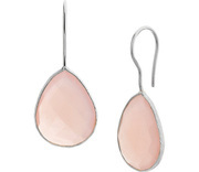 House Collection Earrings French Hook Chalcedony Silver Shiny 40 mm x 16 mm