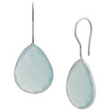 House Collection Earrings French Hook Chalcedony Silver Shiny 40 mm x 16 mm