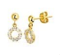 House Collection Earrings Zirconia Yellow Gold Shiny