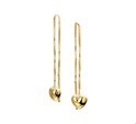House Collection Pull-through Earrings Heart Yellow Gold Shiny 5.5 mm x 5.5 mm
