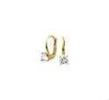 House Collection Earring French Hook Zirconia Yellow Gold Shiny 15 mm x 5 mm