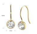 House Collection Earrings French Hook Zirconia Yellow Gold Shiny