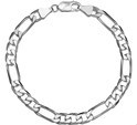 Bracelet Silver Figaro 6 mm x 20 cm