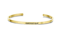 Key Moments 8KM-B00053 Steel open bangle with text always in my heart zirconia one-size gold colored
