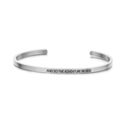 Key Moments 8KM-B00109 Steel open bangle with text and so the adventure begins zirconia one-size silver colored
