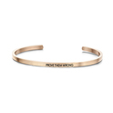 Key Moments 8KM-B00123 Steel open bangle with text prove them wrong zirconia one-size rose colored