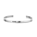 Key Moments 8KM-BG0010 Steel open bangle with text #love zirconia one-size silver colored
