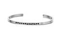 Key Moments 8KM-B00391 Steel open bangle with text hearts zirconia one-size silver colored