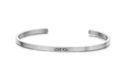 Key Moments 8KM-B00427 Steel open bangle with text love you zirconia one-size silver colored