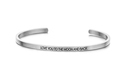 Key Moments 8KM-B00449 Steel open bangle with text love you to the moon and back zirconia one-size silver colored