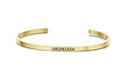 Key Moments 8KM-B00452 Steel open bangle with text live love laugh zirconia one-size gold colored
