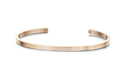 Key Moments 8KM-B00456 Steel open bangle with text love you to the moon and back zirconia one-size rose colored