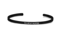 Key Moments 8KM-B00459 Steel open bangle with text you are my valentine zirconia one-size black
