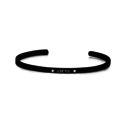 Key Moments 8KM-B00472 Steel open bangle with text * love you * zirconia one-size black