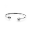 Key Moments 8KM-B00476 Bangle with text Kiss me, one-size silver