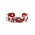 Key Moments 8KM-B00479 Bangle with text Love you one-size red