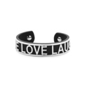 Key Moments 8KM-B00480 Bangle with text Live love laugh, one-size black
