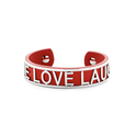 Key Moments 8KM-B00481 Bangle with text Live love laugh, one-size red