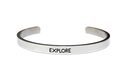 Key Moments 8KM-BM0004 Bangle with text explore one-size silver