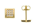 Glow 206.0515.00 Earrings Square yellow gold with zirconia