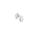 House Collection Ear Studs Scratched Silver Rhodium Plated Matt Shiny 13.5 mm x 8.5 mm