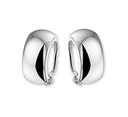 House Collection Ear Clips Silver Shiny 13 mm x 8 mm