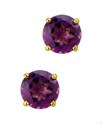 House Collection Ear Studs Amethyst Yellow Gold Shiny
