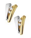 House Collection Stud Earrings Zirconia Yellow Gold 9 mm x 5 mm