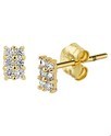 House Collection Ear Studs Zirconia Yellow Gold Shiny 4.5 mm x 3 mm