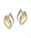 House Collection Stud Earrings Zirconia Yellow Gold 9.5 mm x 6.5 mm
