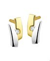 House Collection Ear Studs Zirconia Bicolor Gold Shiny 9.5 mm x 5.5 mm