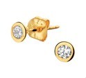 House Collection Ear Studs Zirconia Yellow Gold Shiny