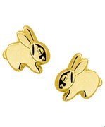 House Collection Ear Studs Rabbit Yellow Gold Shiny 5.5 mm x 6 mm