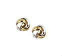 House Collection Ear Studs Button Bicolor Gold Shiny 7.5 mm x 7.5 mm